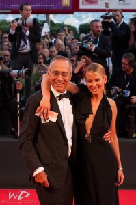 Andrei Konchalovski Leone d'Argento al Festival di Venezia 2014 con la moglie - photo Walter Dabalà