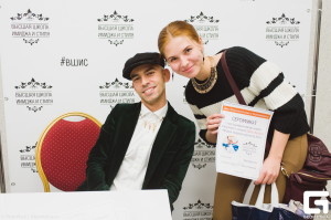 Matteo Beltrama con una sua collaboratrice al Master Class a Ekaterinburg