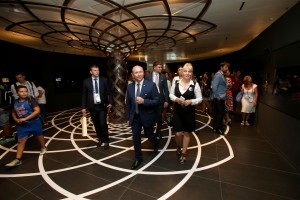 Un altro momento della visita Expo 2015 a Milano del primo Ministro della Moldavia Valeriu Strelet al padiglione