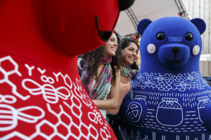 Mishka  la famosa mascotte del Padiglione Russia a Expo