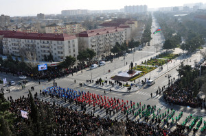 Sumqayıt durante la celebrazione del giorno della Vittoria
