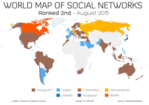 mappa dei social network nel mondo