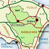 mappa della Basilicata