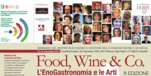 La locandina della manifestazione III Edizione di “Food, Wine & Co. L’EnoGastronomia e le Arti