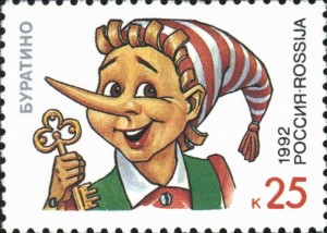 Pinocchio Russia stamp