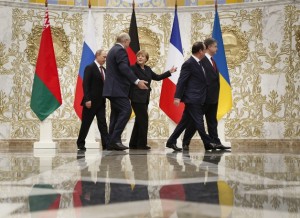 Talks lasted for 16 hours  Photo Russian President Vladimir Putin Belarusian President Alexander Lukashenko German Chancellor Angela Merkel Francoise Holland