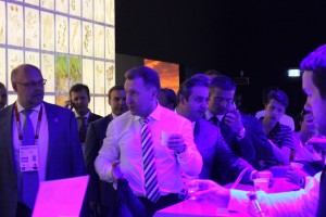 Un momento di pausa della visita di Igor Shuvalov all'Expo 2015