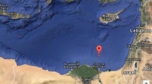 Il punto del Mediterraneo dove si trova il giacimento Zohr scoperto da ENI al largo dell’Egitto