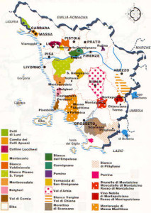 La mappa dei vini toscani