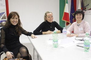 Gli incontri con i delegati della Repubblica del Basshkortostan presso al Camera di Commercio italo-russa di Milano con a destra Zemfira Veleeva - photo Evgeny Utkin
