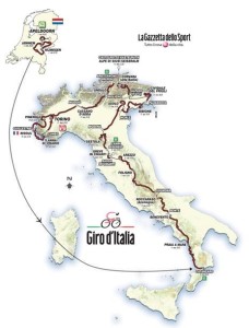 La mappa del giro d'Italia 2016