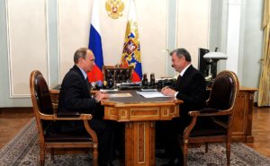 Governor of Kaluga Region Anatoly Artamonov with Vladimir Putin