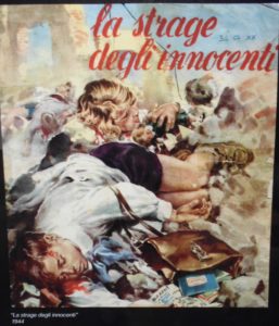 1.	«Избиение невинных» - плакат, выпущенный после бомбежки школы им. Криспи в квартале Горла 20 октября 1944 года