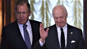 Lavrov and de Mistura at Syria negotiations in Astana