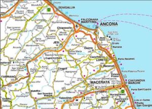 marche mappa provincia di Macerata e Ancona